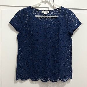 Forever 21 Women’s Blue Lace Top Size Small